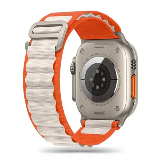 Apple Watch (42/44/SE/45/49MM) Tech-Protect Nylon Pro Rem - Oransje / Beige