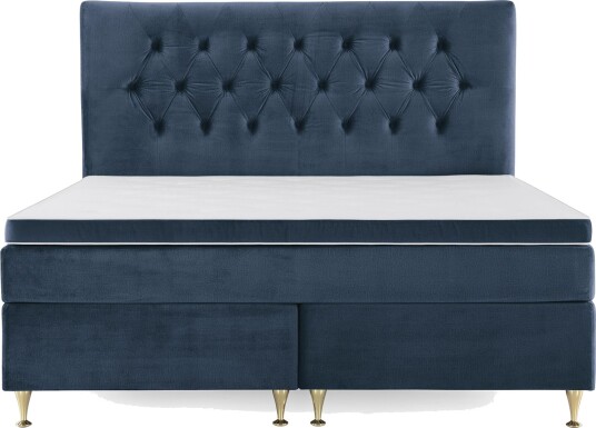 Royal Velvet Komplett Sengepakke 160x200 cMørkeblå Fløyel/Lave Gullben