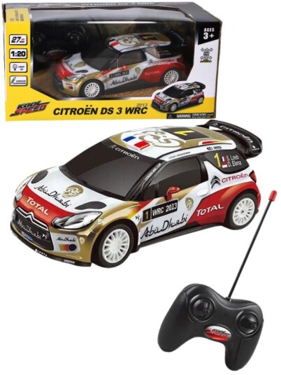 Citroen DS 3 WRC Radiostyrt bil med lys og fjæring 20 cm Citroen DS 3 WRC Radiostyrt bil med lys og fjæring 20 cm