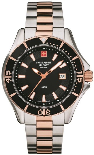 Swiss Alpine Military Herreklokke 7040.1157 Nautilus Sort/Stål Ø44