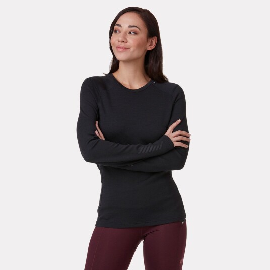Helly Hansen Dame Lifa Merino Mellomvekt Crew Basislag Svart L