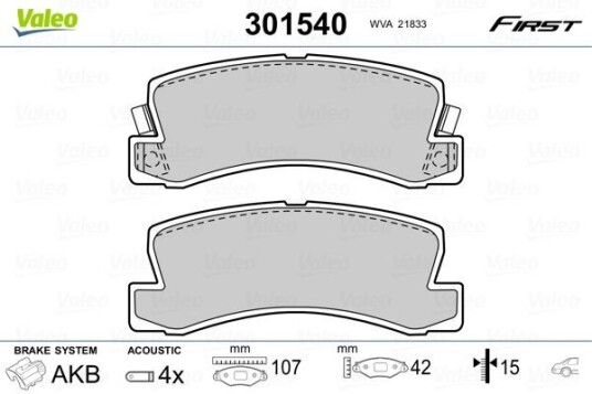 Bremseklosser VALEO 301540