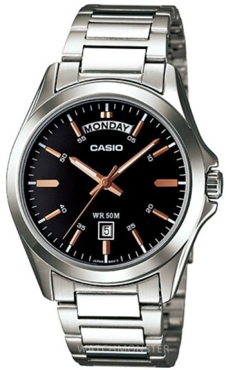 Casio Herreklokke MTP 1370D 1A2VDF Quartz Sort/Stål Ø39.8 mm Casio Herreklokke MTP 1370D 1A2VDF Quartz Sort/Stål Ø39.8 mm