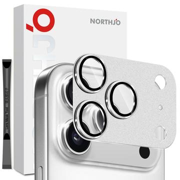 Northjo iPhone 17 Pro Max Full beskyttelse Matt metall og kameralinsebeskytter i herdet glasSølv