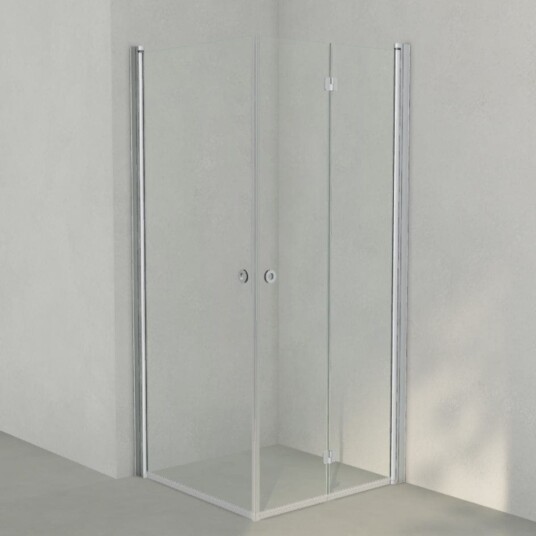 INR Iconic Nordic Rooms Dusjhjørne Linc 66 Flex Måltilpasset Matt Aluminium / - Høyre Klart Glass