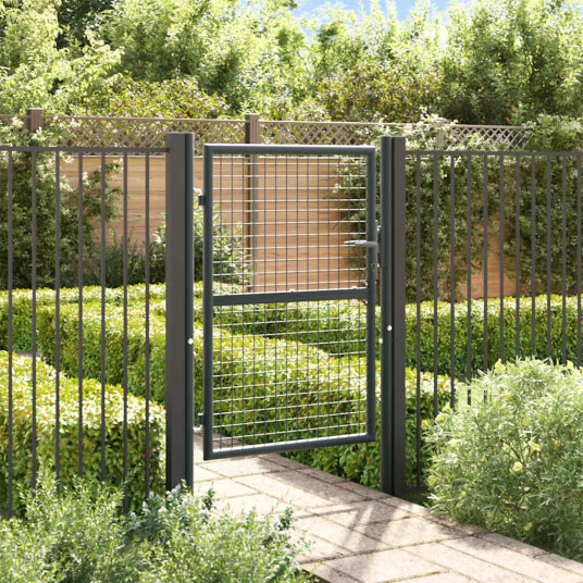 Hageport av netting galvanisert stål 100x125 cm grå
