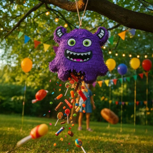 Northix Monster Piñata-sett med flaggermus og maske Festmoro for barn 10051636