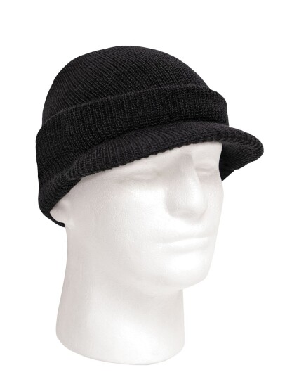 Rothco Warm Jeep Cap - 100 % ull Svart