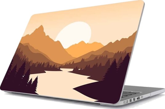 Klistremerke Macbook deksel Fjell Soloppgang