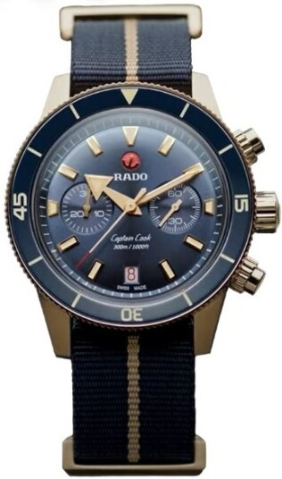 Rado Herreklokke R32146208 Captain Cook Blå/Lær Ø43 mm
