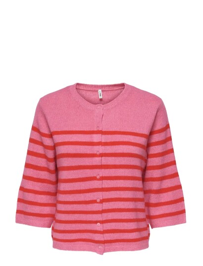 ONLY Carmakoma Carviola Ss O Neck Cardigan Knt   Pink   42 44