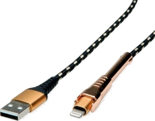 Roline 11.02.8923 1 M Lightning Usb A Hankjønn Hankjønn Sort Gull