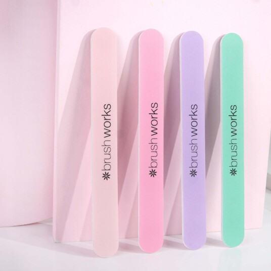 Brushworks Pastel Coloured Nail Files 4pcs
