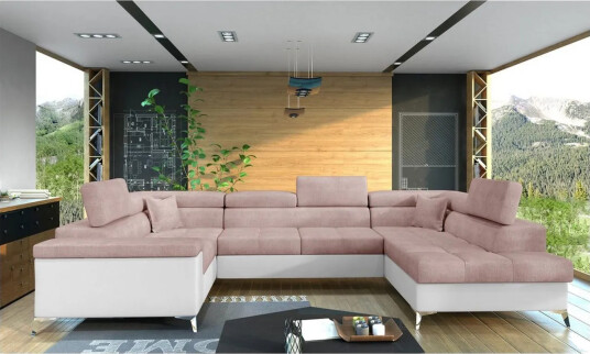Hjørnesofa Eltap Thiago 342x208x88 cm Omega 91 Soft 17 Rosa Høyre