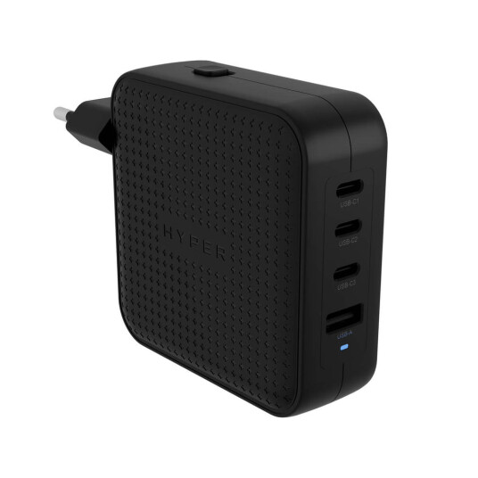 Targus HyperJuice 100W GaN Strømadapter med 3 USB-C Utganger - Svart Targus HyperJuice 100W GaN Strømadapter med 3 USB-C Utganger - Svart