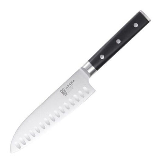 Dorre   Asama Santoku kokkekniv 18 cm svart/sølv