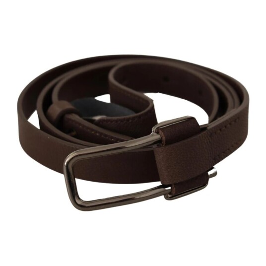 Costume National Brown WX Silver Metal Buckle Belt Brun 100 CM