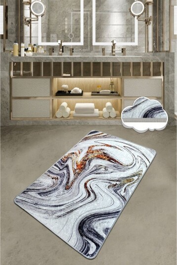 Parinka Baderomsmatte 80x100 cm Rund - Flerfarget