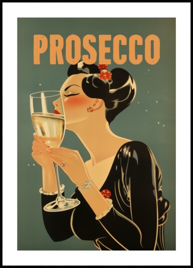 Elegant Prosecco Woman Plakat / 30x40