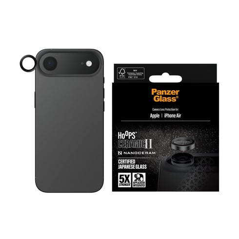 PanzerGlass Hoops Ceramic II Linsebeskytter for iPhone Air med Titanramme