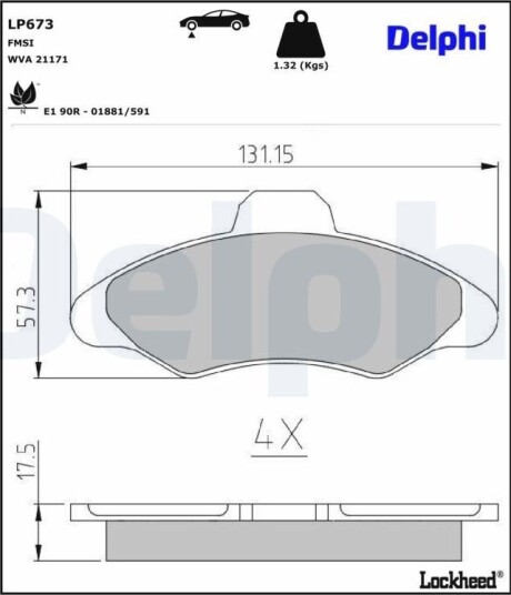 DELPHI LP673 Bremseklosser