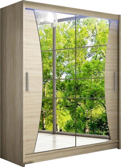 Westa Garderob 150x58x200 cm - Beige / Hvit