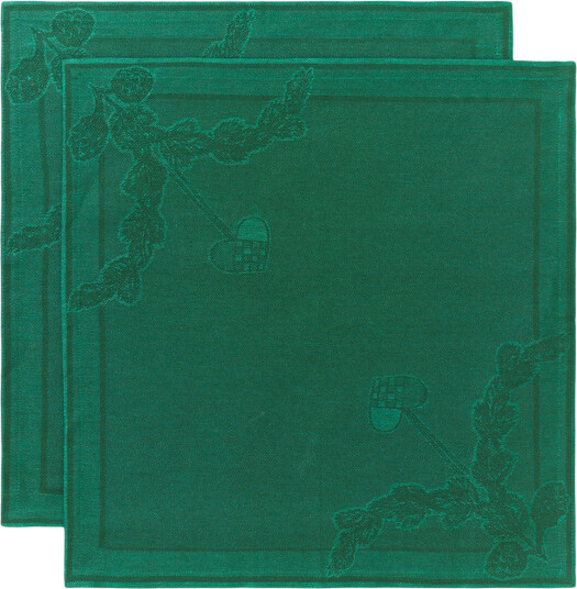 Royal Copenhagen   Stjerne Riflet Jul serviett 45x45cm 2 stk grønn
