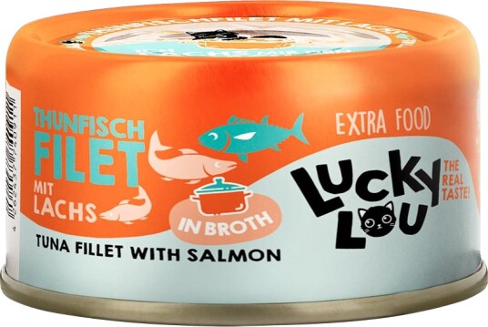 Lucky Lou Våtfôr Extra Food Filet I Buljong Tunfisk & Laks 12 X 70 G
