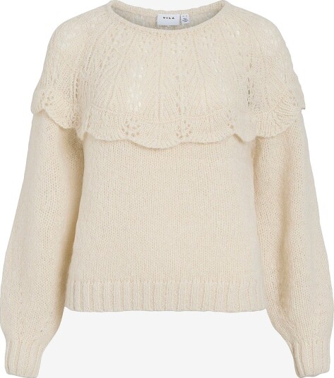Vila Vimoyano O Neck L/S Knit Top/Bfs Cream L
