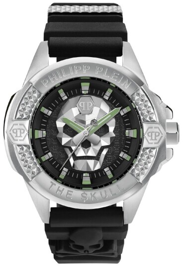 Philipp Plein Herreklokke PWAAA0121 The Skull Sort/Gummi Ø44 mm