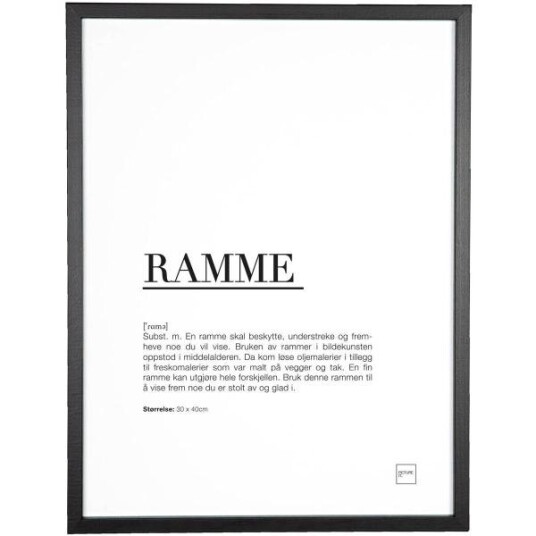Pictureit - Ramme 30x40 cm svart Pictureit - Ramme 30x40 cm svart