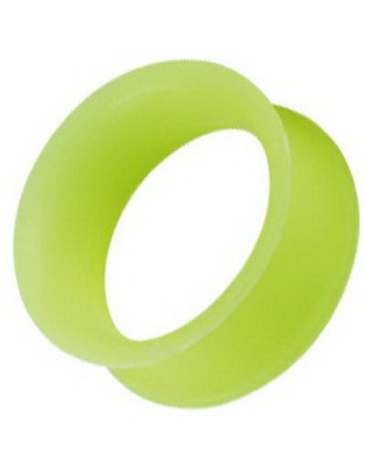 Excentrisk Yellow Gul Piercing Tunnel som LYSER I MØRKET Strl 14 mm