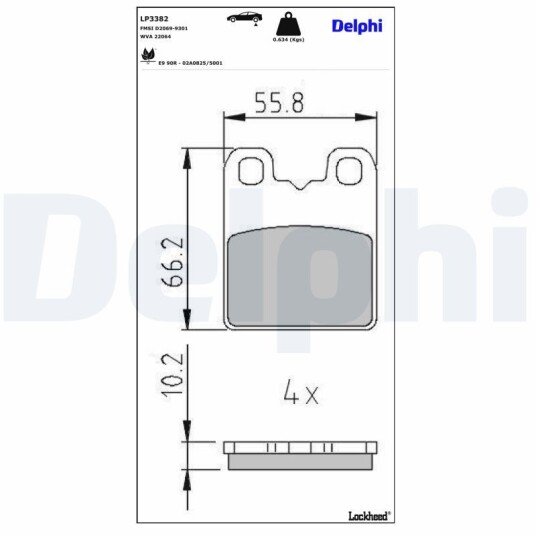 Bremseklosser DELPHI LP3382