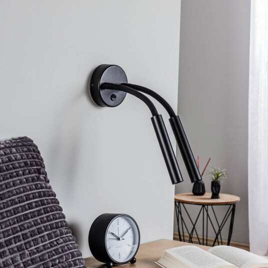 Euluna Vegglampe Stalactite fleksible armer 2fl svart