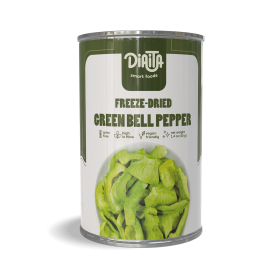 Frysetørket grønn paprika 40 g Bulkboks Frysetørket grønn paprika 40 g Bulkboks