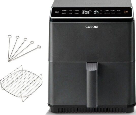 Cosori Dual Blaze Airfryer 6,4L, 1700W, 12 programmer, WiFi, doble varmeelementer - Mørk grå Cosori Dual Blaze Airfryer 6,4L, 1700W, 12 programmer, WiFi, doble varmeelementer - Mørk grå