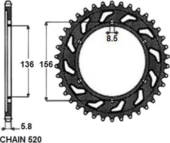 Kjedehjul SUNSTAR 1 3631 48 Kjedehjul SUNSTAR 1 3631 48