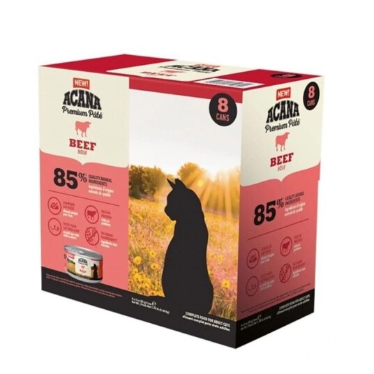 Acana Kattemat Premium Paté 8x85g Storfe Våtfôr for Voksne Katter