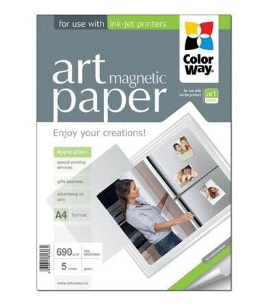 ColorWay ART magnetic - magnetic photo paper - glossy - 5 sheet(s) - A4 - 690 g/m²