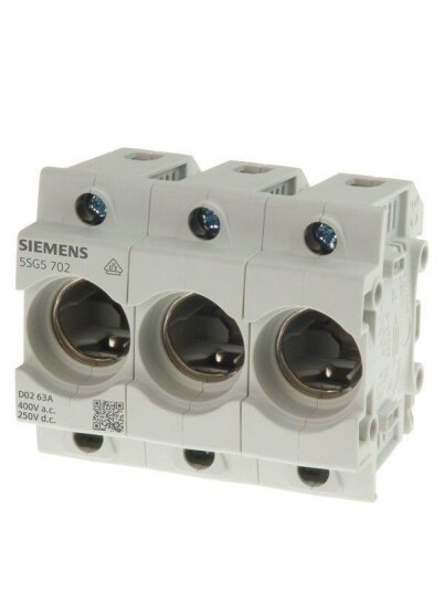Siemens Neozed fuse base d02 3-pole 63 a (4001869503066) Siemens Neozed fuse base d02 3-pole 63 a (4001869503066)