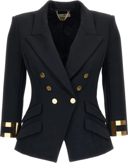 Elisabetta Franchi Dame Jakker Svart M, Elisabetta Franchi Dame Jakker Svart M,