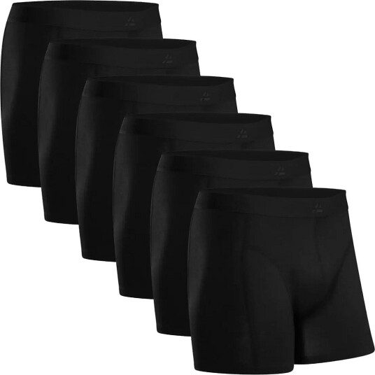 Danish Endurance Bamboo Trunks (Men) 6 Pack Black L