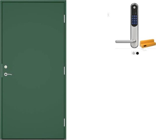 Ytterdør Swedoor Clever-Line+ Muddus med Yale Doorman Classic Home