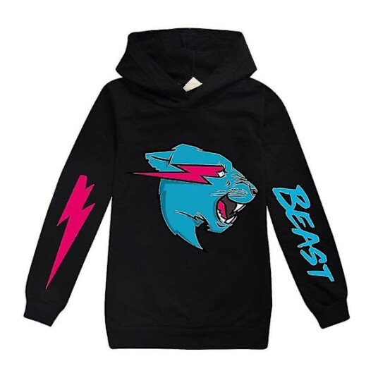 Unisex Barn Mr. Beast Lightning Cat Print Hoodie Topp Treningsdrakt Svart-Xin Black Black 9-10 Years Unisex Barn Mr. Beast Lightning Cat Print Hoodie Topp Treningsdrakt Svart-Xin Black Black 9-10 Years
