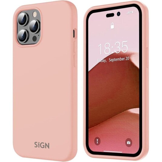 SiGN Liquid Silicone Case Til Iphone 14 Pro - Sand Rosa