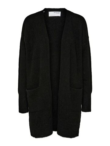 Selected Femme Lulu New Ls Knit Long Cardigan - Black M Selected Femme Lulu New Ls Knit Long Cardigan - Black M
