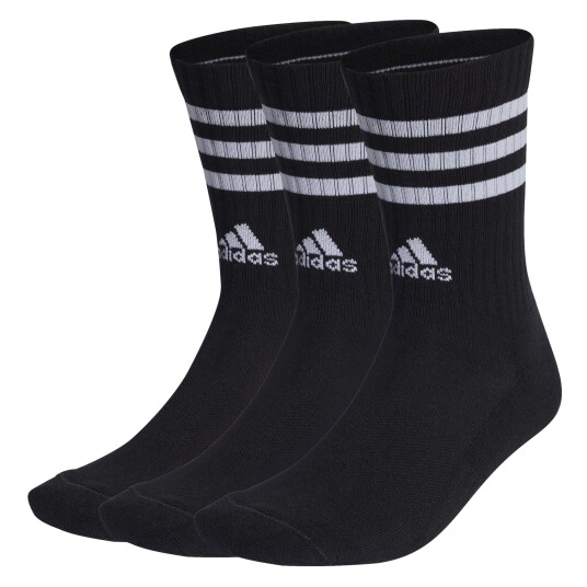 Adidas 3 Stripes Cushioned Crew Socks 3 Pairs tennissokker unisex 40 42 (M) BLACK/WHITE Adidas 3 Stripes Cushioned Crew Socks 3 Pairs tennissokker unisex 40 42 (M) BLACK/WHITE