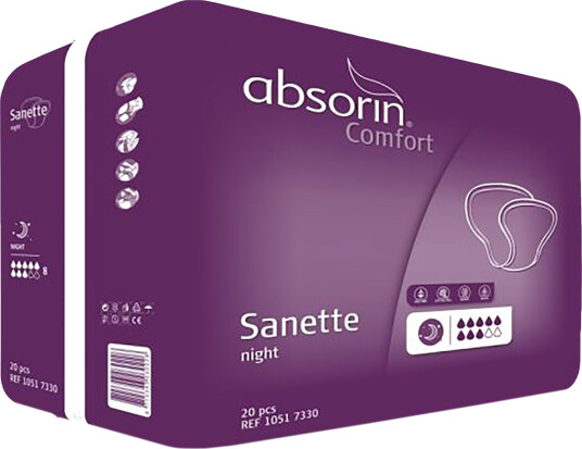 Absorin Comfort Sanette night, 20 stk. Absorin Comfort Sanette night, 20 stk.