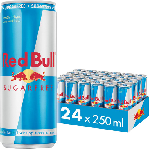 24 x Red Bull Energidryck, 250 ml, Sockerfri