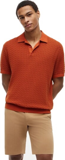 Tommy Hilfiger Gmd Structure Ss Polo   Orange   S
